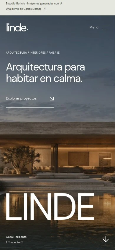 La demostración de Linde, marca ficticia, adaptada a celular
